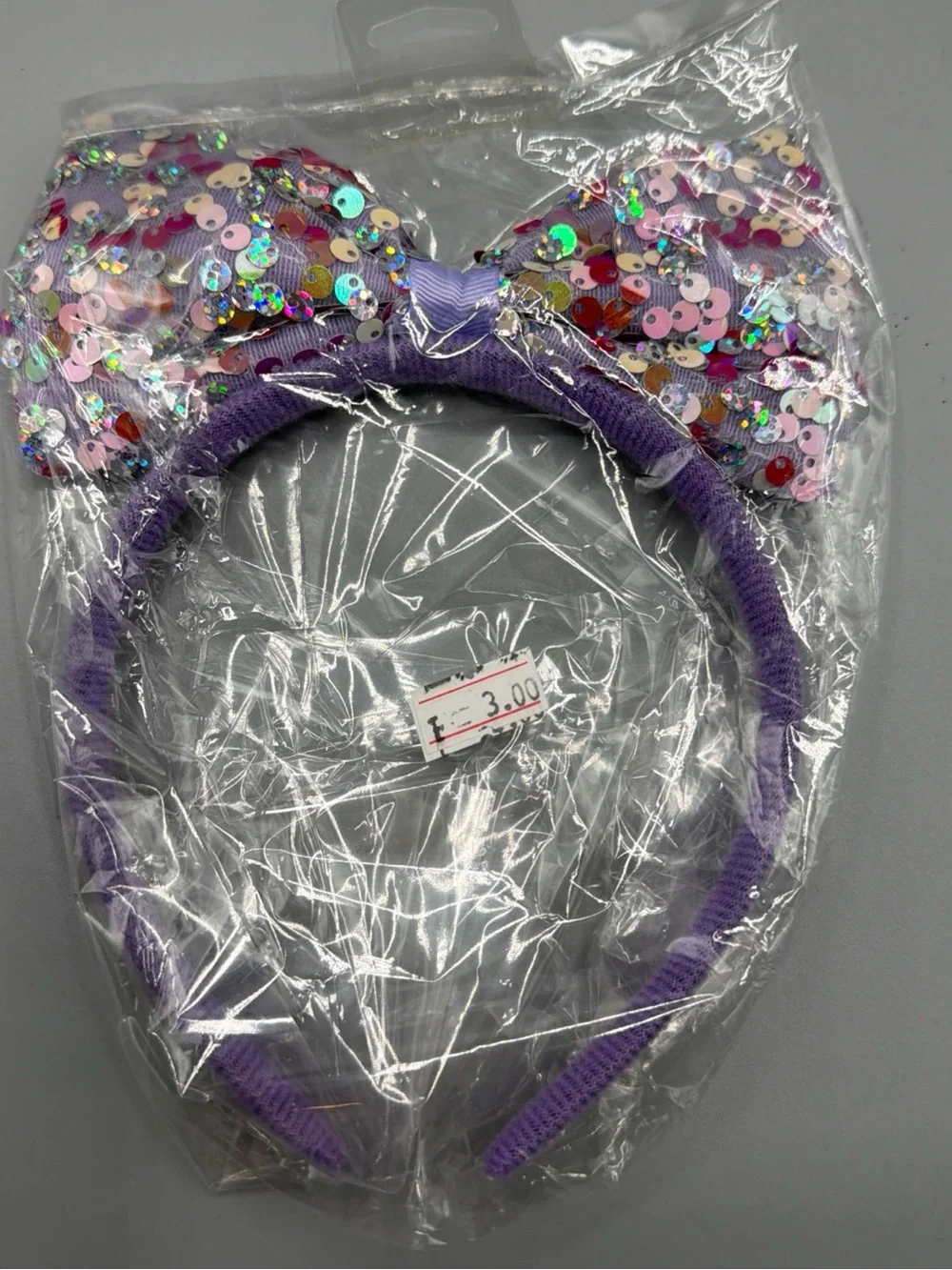 Purple Sequin Bow Headband